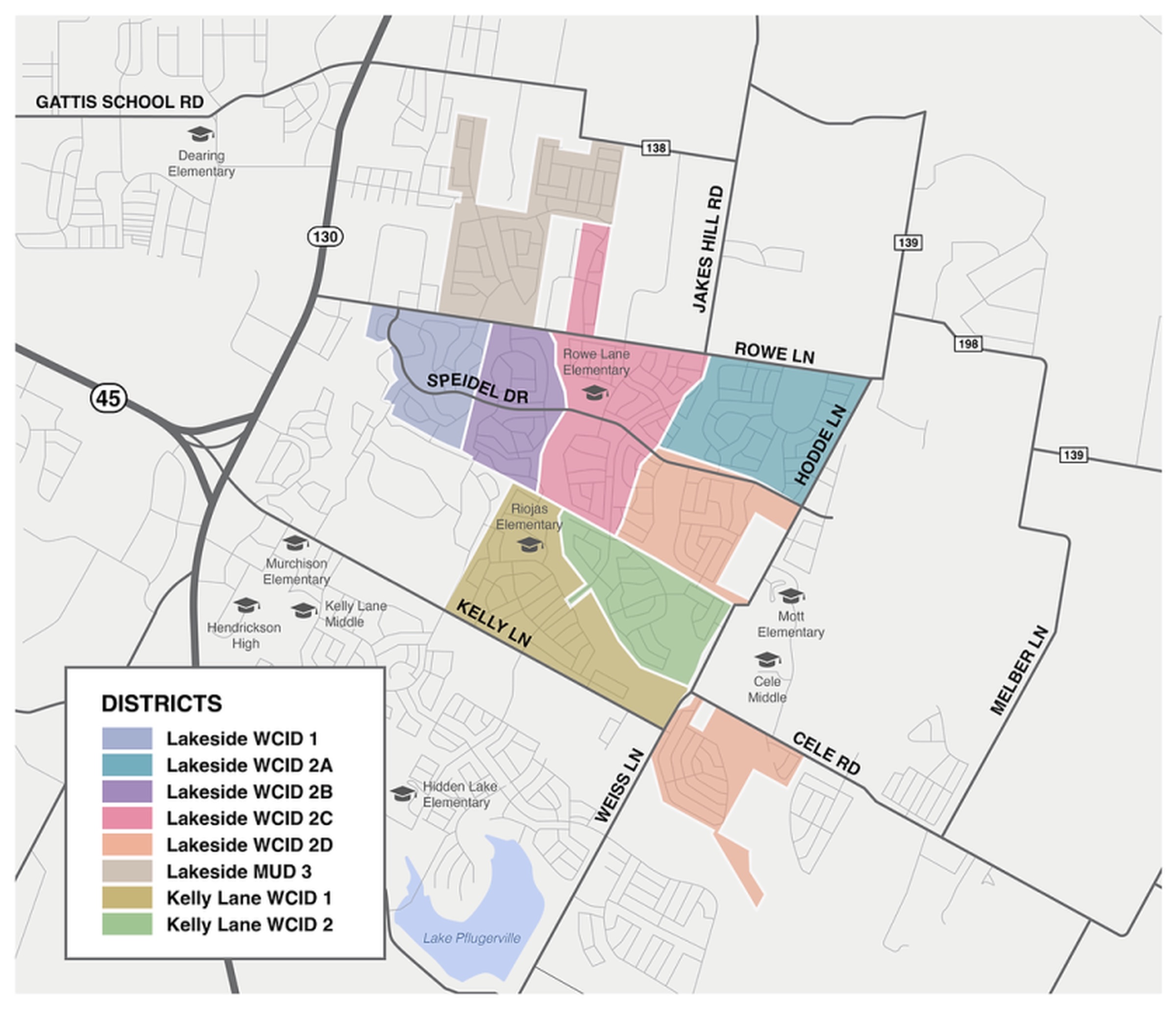 Lakeside water districts reference map.